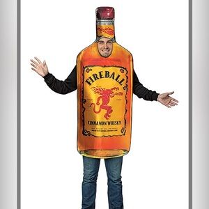 ☄️NEW Fireball Whisky Adult Costume - Adult Size s - xl